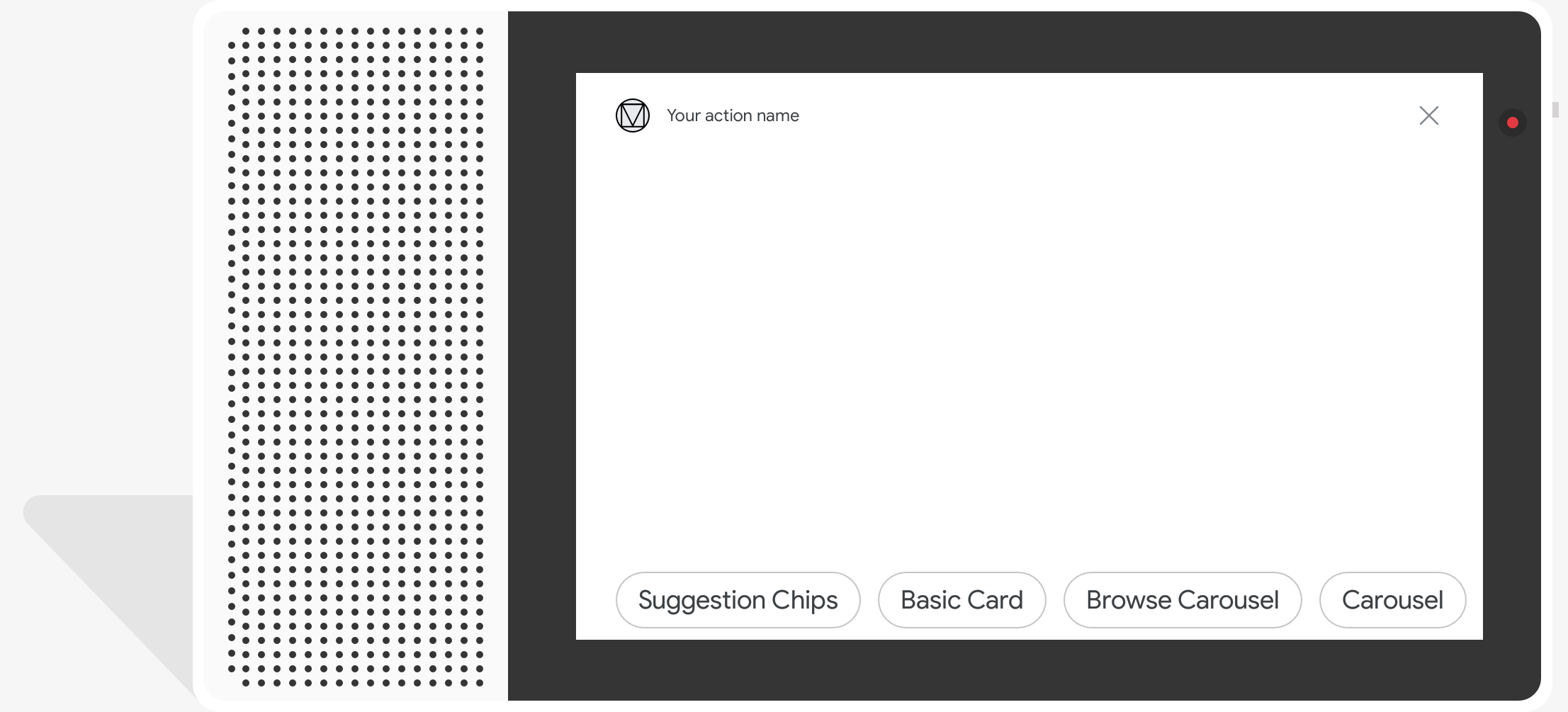 Example of suggestion chips on a smart display