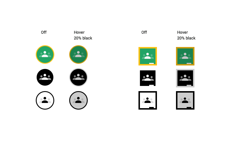 Example of hover states