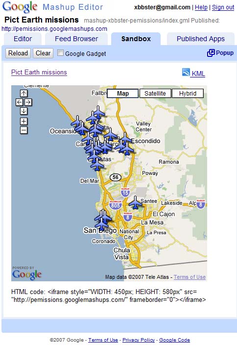 Pict Earth mashup in Sandbox