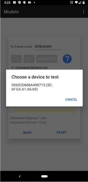 Devices are listed by their MAC address.