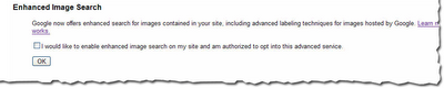 enhanced image search setting in webmaster tools