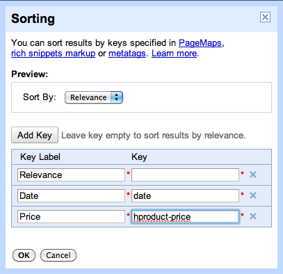 Sorting is supported by several verticals