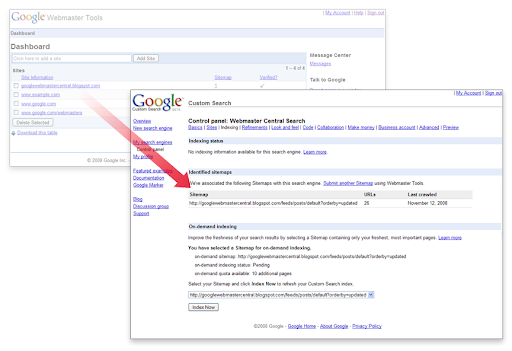 Sitemaps submission in Webmaster Tools